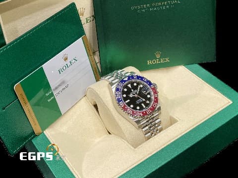 ROLEX 勞力士 GMT-Master II 格林威治型 陶瓷紅藍雙色框 可樂圈 126710BLRO 兩地時區 不鏽鋼材質&nbsp;Pepsi 百事圈 紀念型（Jubilee）五銖錶帶 2020年保卡 台灣公司貨 自動上鍊 40mm