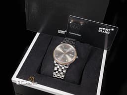 MONTBLANC 萬寶龍 &nbsp;Tradition 傳統系列 127776 鍍金不鏽鋼材質 <font color="#c0c0c0">灰色太陽紋放射面盤</font> <font color="#ff0000">2025年保卡</font> 自動上鍊 40mm