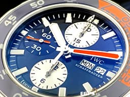 IWC 萬國錶 Aquatimer 海洋時計 潛水錶 計時碼錶 藍橘色外框 IW376704 橡膠帶款 自動上鍊 44mm
