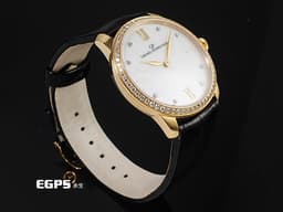 Girard-Perregaux 芝柏 GP錶 1966系列 49528D52A771-CK6A 18K玫瑰金材質&nbsp;<font color="#cadff0">原廠鑲嵌68顆鑽石錶圈（約0.58克拉）白色珍珠貝母面盤</font>&nbsp;&nbsp;<font color="#FF0000">2025年保單</font> 自動上鍊 30mm