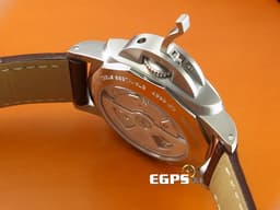 PANERAI 沛納海 PAM00270 <font color=#90ee90>經典夜光三明治面盤 藍寶石金魚缸風防 沛納海自製10日機芯 動能儲存</font> 1950 PAM270 <font color=#FF0000>GMT兩地時間，未使用原廠褐色皮錶帶.橡膠錶帶，工具齊全 極新收藏品釋出 </font> 不鏽鋼 自動上鍊 44mm