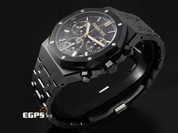 Audemars Piguet 愛彼 AP錶 Royal Oak Chronograph 皇家橡樹 26240CE.OO.1225CE.02 <font color="#05f0f0">黑色陶瓷材質 黑色錶面鐫刻「Grande Tapisserie」大型格紋面盤 玫瑰金色調指針、時標</font>&nbsp;飛返計時腕錶&nbsp;<font color="#ff0000">2026年保卡</font>&nbsp;自動上鍊&nbsp;41mm