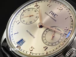 IWC 萬國錶 Portuguese 葡萄牙系列 IW501705 不鏽鋼材質 <font color="#f4ead2">沙漠金色太陽紋放射面盤 七日動力儲存顯示</font>&nbsp;<font color="#ff0000">2025年保卡 台灣公司貨</font>&nbsp;自動上鏈 42.4mm