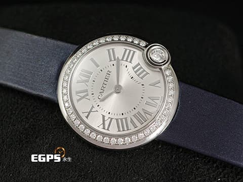 CARTIER 卡地亞 Ballon Blanc de Cartier&nbsp;白氣球 原鑲鑽圈 W4BL0003 不鏽鋼 2022年保單&nbsp;石英腕錶 30mm