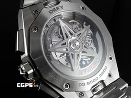 ZENITH 真力時 DEFY Skyline 碟飛 03.9500.3600/01.I001 不鏽鋼材質 <font color="#d9d9d9">銀白色旭日紋圖案面盤</font> <font color="#FF0000"> 2025年保卡 附原廠綠色橡膠錶帶 </font> 自動上鍊 42mm