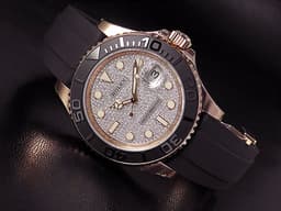 ROLEX 勞力士 Yacht-Master 40 蠔式 遊艇名仕型 116655 Pave <font color="#afc6cb">原廠鑲鑽 滿天星面盤</font> 永恆玫瑰金 黑色陶瓷字圈&nbsp;<font color="#ff0000">2019年保單</font> 自動上鍊 40mm