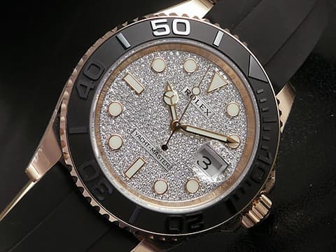 ROLEX 勞力士 Yacht-Master 40 蠔式 遊艇名仕型 116655 Pave 原廠鑲鑽 滿天星面盤 永恆玫瑰金 黑色陶瓷字圈&nbsp;2019年保單 自動上鍊 40mm