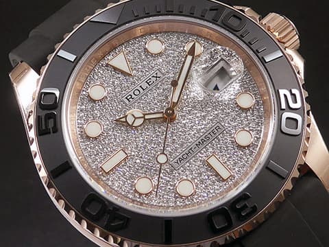 ROLEX 勞力士 Yacht-Master 40 蠔式 遊艇名仕型 116655 Pave 原廠鑲鑽 滿天星面盤 永恆玫瑰金 黑色陶瓷字圈&nbsp;2019年保單 自動上鍊 40mm