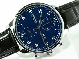 IWC 萬國錶 Portugieser Chronograph Edition 150 Years 葡萄牙 IW371601  <font color="#0582f5">藍色烤漆面盤  150週年特別版 限量2000只 </font><font color="#ff0000">2019年保卡&nbsp;</font>計時碼表 自動上鍊 41mm