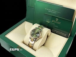 ROLEX 勞力士 Datejust 31 蠔式日誌型 278343RBR <font color="#427e07">原廠鑽圈、VI鑲鑽時標 橄欖綠色面盤</font>&nbsp;DJ31 278343 RBR 半金款 18K黃金&nbsp;<font color="#FF0000">2022年保卡 蠔式（Oyster）三節錶帶</font> 自動上鍊 31mm