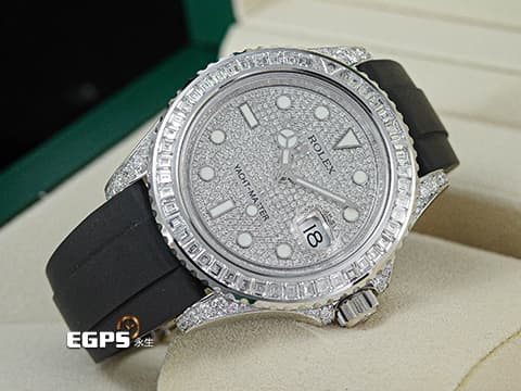 ROLEX 勞力士 Yacht-Master 42 蠔式 遊艇名仕型 226659&nbsp;精鑲226679TBR 後加大梯鑽石外圈、錶耳、客製化滿天星面盤&nbsp;18K白金材質&nbsp;2020年保卡&nbsp;自動上鍊 42mm