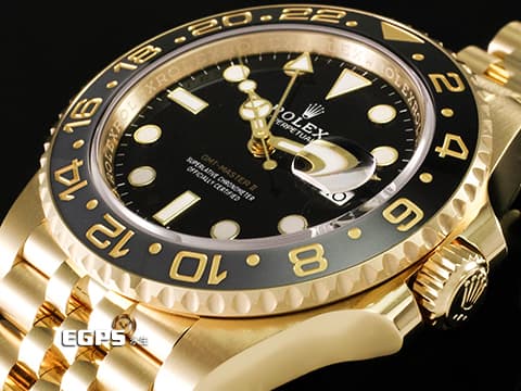 ROLEX 勞力士 GMT-Master II 蠔式 格林威治型 126718 GRNR 兩地時間 18K黃金材質 126718 GRNR 灰黑雙色陶瓷錶圈 皮蛋圈 2025年保卡 紀念型（Jubilee）五銖錶帶 &nbsp;自動上鍊 40mm