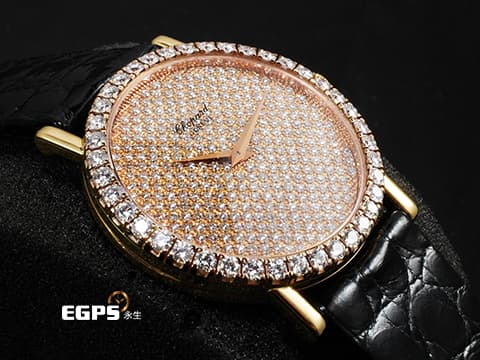 CHOPARD 蕭邦 Classic 經典系列 163154 18K玫瑰金材質 精鑲鑽石錶圈、漫天星面盤&nbsp;手動上鍊 33.6mm