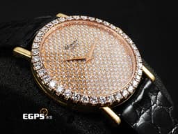 CHOPARD 蕭邦 Classic 經典系列 163154 18K玫瑰金材質 <font color="#05f0f0">精鑲鑽石錶圈、漫天星面盤</font><font color="#FF0000">&nbsp;</font>手動上鍊 33.6mm