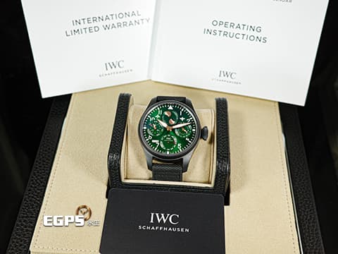 IWC 萬國錶 Pilot's TOP GUN Perpetual Calendar 大飛行員 海軍空戰部隊 IW503005&nbsp;賽車綠特別版&nbsp;萬年曆 月相盈虧 七日鍊&nbsp;黑陶瓷 大飛&nbsp;2021年台灣公司貨 限量250只&nbsp;自動上鍊 46.2mm