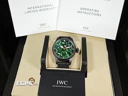IWC 萬國錶 Pilot's TOP GUN Perpetual Calendar 大飛行員 海軍空戰部隊 IW503005&nbsp;<font color="#058703">賽車綠特別版</font><font color="#ff0000">&nbsp;</font>萬年曆 月相盈虧 七日鍊<font color="#ff0000">&nbsp;</font>黑陶瓷 大飛<font color="#ff0000">&nbsp;2021年台灣公司貨 限量250只&nbsp;</font>自動上鍊 46.2mm
