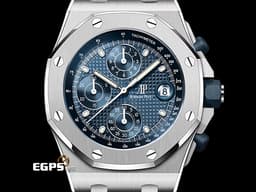 Audemars Piguet 愛彼 AP錶 Royal Oak Offshore 皇家橡樹 離岸型 26238ST.OO.2000ST.01 <font color=#4169e1>經典初代雲夜藍「Petite Tapisserie」格紋面盤</font> 飛返 計時碼錶 26238 ST 不鏽鋼 <font color=#FF0000>2022年保卡 最新易換式錶帶系統 另附膠帶錶帶</font> 自動上鍊 42mm