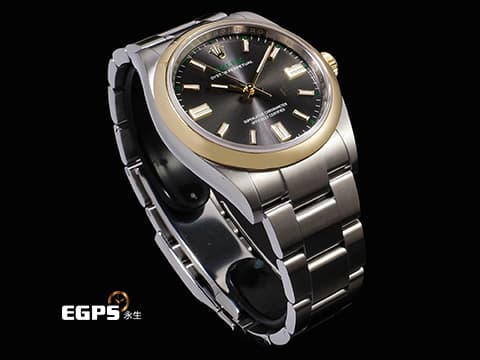 ROLEX 勞力士 Oyster Perpetual 36 蠔式恆動型 126003 OP36 不鏽鋼&amp;18K黃金材質 半金&nbsp;今年最新款 100週年紀念款 石板灰色太陽放射紋面盤 100週年字樣 勞力士綠色「ROLEX」字樣以及綠色方格時標&nbsp;2026年保卡 自動上鍊 36mm