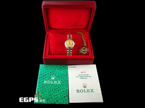 ROLEX 勞力士 Lady-Datejust 69173 金色紀念面盤 原廠鑽石時標 台灣公司貨 配件齊全 自動上鍊 26mm