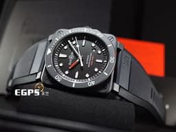 Bell &amp; Ross 柏萊士 Instruments系列 BR-03 DIVER Matte Black&nbsp;<font color="#ff6a00">橘色時針</font> BR0392-D-BL-CE/SRB 黑陶瓷錶殼 BR 03-92-DIV-C 大三針&nbsp;<font color="#ff0000">2025年保卡</font> 潛水錶 自動上鍊 42mm