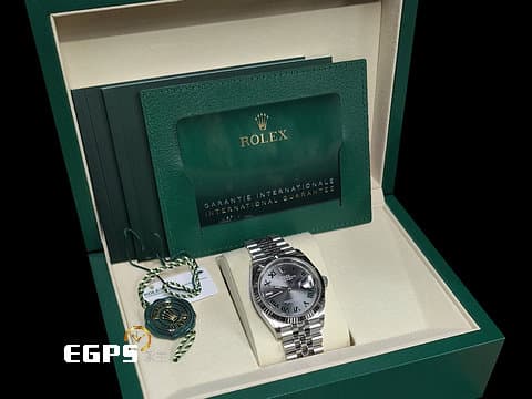 ROLEX 勞力士  Datejust  126234 蠔式 不鏽鋼材質&nbsp;2025年新卡 綠羅馬時標面盤 費德勒款&nbsp;白K金三角坑紋錶圈 紀念型（Jubilee）錶帶 自動上鍊 36mm&nbsp;