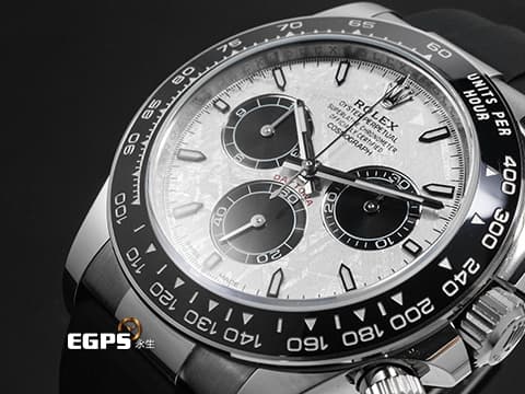 ROLEX 勞力士 Cosmograph Daytona 宇宙計時型 迪通拿 126519LN&nbsp;Meteorite 隕石面盤&nbsp;計時碼表 18K白金材質&nbsp;陶瓷外圈&nbsp;2026年保卡 賽車錶 自動上鍊 40mm