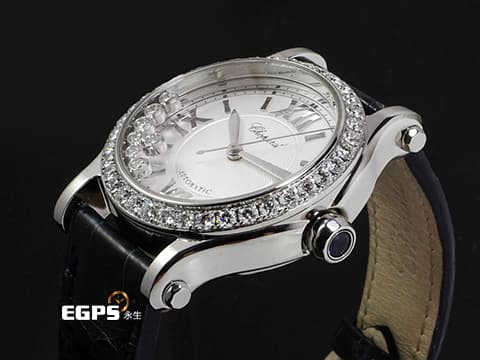 CHOPARD 蕭邦 Happy Sport 快樂鑽 278559-3003 不鏽鋼材質 原廠7顆圓形跑鑽 原廠鑲嵌鑽石錶圈 2018年保單 自動上鍊 36mm