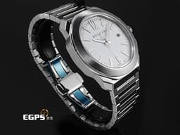 BVLGARI 寶格麗 Octo Roma 103738 不鏽鋼材質 <font color="#e0fdff">巴黎釘紋白色錶盤 快拆功能錶帶 自由切換鏈帶、膠帶風格搭配</font><font color="#FF0000">&nbsp;2025年保卡</font>&nbsp;自動上鍊 41mm