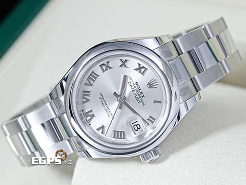 ROLEX 勞力士 Lady-Datejust 28 蠔式日誌型 279160&nbsp;銀色面盤搭配羅馬數字時標&nbsp;經典 DJ28 不鏽鋼&nbsp;2026年保卡 蠔式（Oyster）三節板帶 自動上鍊 28mm