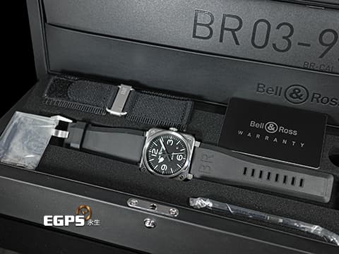 Bell &amp; Ross 柏萊士 BR錶 Instrument 系列 BR03-92&nbsp; 大三針&nbsp; 經典黑色面盤 不鏽鋼材質 飛行錶 自動上鍊 42mm
