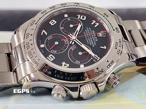 ROLEX 勞力士 Daytona 迪通拿 116509 18K白金材質 鍊帶款&nbsp;經典黑色賽車面盤 視距儀刻度錶圈&nbsp;自動上鍊 40mm
