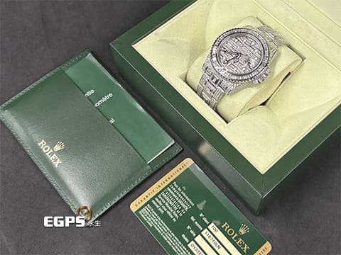 ROLEX 勞力士 GMT-MASTER II 格林威治型 116710LN 兩地時間 116710 不鏽鋼材質 精鑲滿天星鑽石虎紋面盤、精鑲梯鑽雙向旋轉錶圈、滿鑲錶帶及摺疊帶扣&nbsp;自動上鍊 40mm