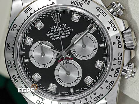 ROLEX 勞力士 Cosmograph Daytona 宇宙計時型 迪通拿 126509G&nbsp;原廠鑽石時標 黑熊貓面盤&nbsp;126509 G 計時碼表 18K白金材質 賽車錶 新款4131型機芯&nbsp;2025年保卡 自動上鏈 40mm