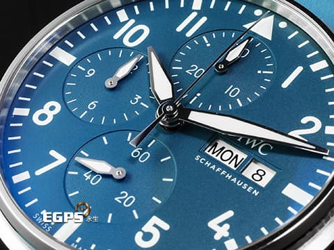 IWC 萬國 Pilot`s Chronograph 41 飛行員 TOP GUN Miramar 最新淺藍色面盤&nbsp;IW388117 計時碼表 不鏽鋼&nbsp;2025年保卡 EasX-CHANGE錶帶更換系統&nbsp;自動上鍊 41mm