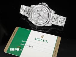 ROLEX 勞力士 GMT-Master II 蠔式 格林威治型 116710LN 兩地時間 不鏽鋼 116710 LN <font color="#FF0000">精鑲滿天星鑽石虎紋面盤、精鑲梯鑽雙向旋轉錶圈、滿鑲錶帶及摺疊帶扣</font> 自動上鍊 40mm