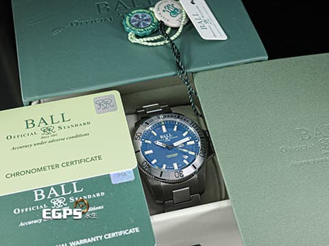 BALL WATCH 波爾錶 Engineer Hydrocarbon 工程師 DM2276A-S2CJ-BE&nbsp;藍色面盤&nbsp;星期日期顯示 不鏽鋼&nbsp;自體發光氚氣燈管指針、時標&nbsp;專利鍘刀式護橋 潛水錶 2024年台灣公司貨&nbsp;自動上鍊 42mm