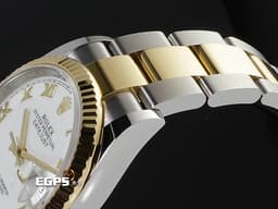 ROLEX 勞力士 Datejust 36 蠔式日誌型 126233 18K黃金與不鏽鋼材質&nbsp;半金款 DJ36 <font color="#f2ecbf">白色面盤搭配黃金立體羅馬數字時標</font> <font color="#ff0000">2025年卡</font>&nbsp;自動上鍊 36mm