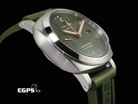 PANERAI 沛納海 Luminor 1950 3 Days GMT PAM1056 PAM01056 印度板球傳奇球星&nbsp;Mr.Dohni聯名限量款 軍綠色面盤&nbsp;金質指針、小秒針 2020年保卡 限量251支&nbsp;自動上鍊  44mm