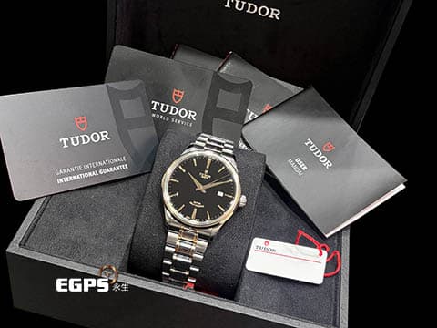 TUDOR 帝舵 Style 風尚 系列 12703 黑色面盤&nbsp;18K黃金 半金款腕錶超值首選&nbsp;經典 大三針&nbsp;2021年保單 自動上鍊 41mm