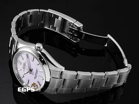 ROLEX 勞力士 Oyster Perpetual 34 蠔式恆動型 124200 最新款 薰衣草紫色面盤&nbsp;OP34 不鏽鋼 大三針&nbsp;2026年保卡 自動上鍊 34mm