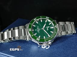 ORIS 豪利時 Aquis Date 時間之海 7789&nbsp;<font color="#009100">綠色陶瓷外圈 綠色面盤 綠水鬼</font>&nbsp;0173377894157 不鏽鋼 大三針&nbsp;<font color="#ff0000">2026年保卡</font><font color="#FF0000"></font> 潛水錶 自動上鍊 43.5mm