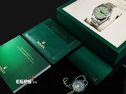 ROLEX 勞力士 Oyster Perpetual 41 蠔式恆動型 134300 <font color="#c4fdcd">2025年最新款最新色 開心果綠色噴漆面盤</font> 經典 OP41 不鏽鋼材質 <font color="#FF0000">2025年保卡</font>&nbsp;自動上鍊 41mm