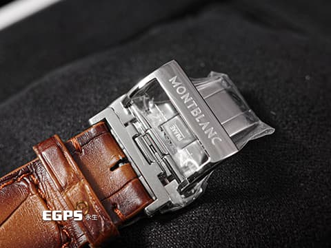 Montblanc 萬寶龍 Heritage Chronograph 傳承系列 128671 淺棕色面盤 不鏽鋼 計時碼表&nbsp;2025年保卡  自動上鍊 40mm