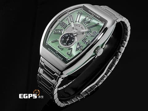 Franck Muller 法蘭穆勒 FM Vanguard V41 S S6 不鏽鋼材質 V41 薄荷綠色面盤&nbsp;&nbsp;2026年保卡&nbsp;自動上鏈 41x49.95mm