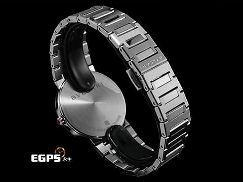 BVLGARI 寶格麗 Bulgari Lady系列 103711 不鏽鋼材質&nbsp;粉紅色面盤 鑲嵌粉色尖晶石錶冠&nbsp;2026年保卡&nbsp;石英機芯 33mm
