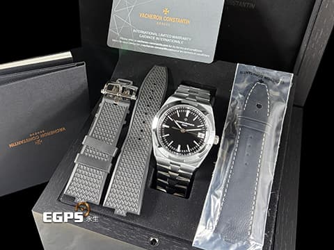 Vacheron Constantin 江詩丹頓 VC錶 Oversea 縱橫四海 4500V/110A-B483 不鏽鋼 大三針 經典&nbsp;2023年保卡 易拆卸替換錶帶裝置 另附皮革錶帶和橡膠錶帶&nbsp;自動上鍊 41mm
