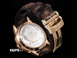 Glashutte Original 格拉蘇蒂 Pano Matic Lunar 偏心系列 1-92-09-02-05-62 18K玫瑰金材質 <font color="#0080FF">年曆錶 月相盈虧 大日期窗 逆跳月份顯示 100小時動力儲存 </font>  <font color="#70cce1">德國腕錶工藝 招牌雙鵝頸 3/4夾板 偏心面盤 </font> <font color="#ff0000"> 2023年保卡 台灣公司貨</font> 自動上鍊 42mm