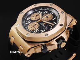 Audemars Piguet 愛彼 AP錶 Royal Oak Offshore 皇家橡樹離岸型 計時碼表 26470OR.00.A002CR.01 <font color="#ffecc2">18K玫瑰金材質 小金貓</font>&nbsp;<font color="#FF0000">2020年保單</font>&nbsp;自動上鍊 42mm