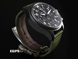 IWC 萬國 Pilot`s Chronograph 飛行員系列 IW389101 計時碼表 星期日期顯示<font color="#33CCFF">「Top Gun」海軍空戰部隊</font> 黑陶瓷錶殼 <font color="#FF0000">2021年保卡</font>&nbsp;自動上鏈 44.5 mm