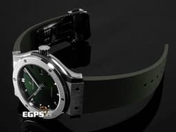 HUBLOT 宇舶 Classic Fusion Chronograph 42 經典融合 542.NX.8970.RX<font color="#f2c982">&nbsp;</font>不鏽鋼材質&nbsp;<font color="#058703">綠色太陽紋面盤</font> <font color="#ff0000">2026年電子保單&nbsp;</font>自動上鍊 42mm